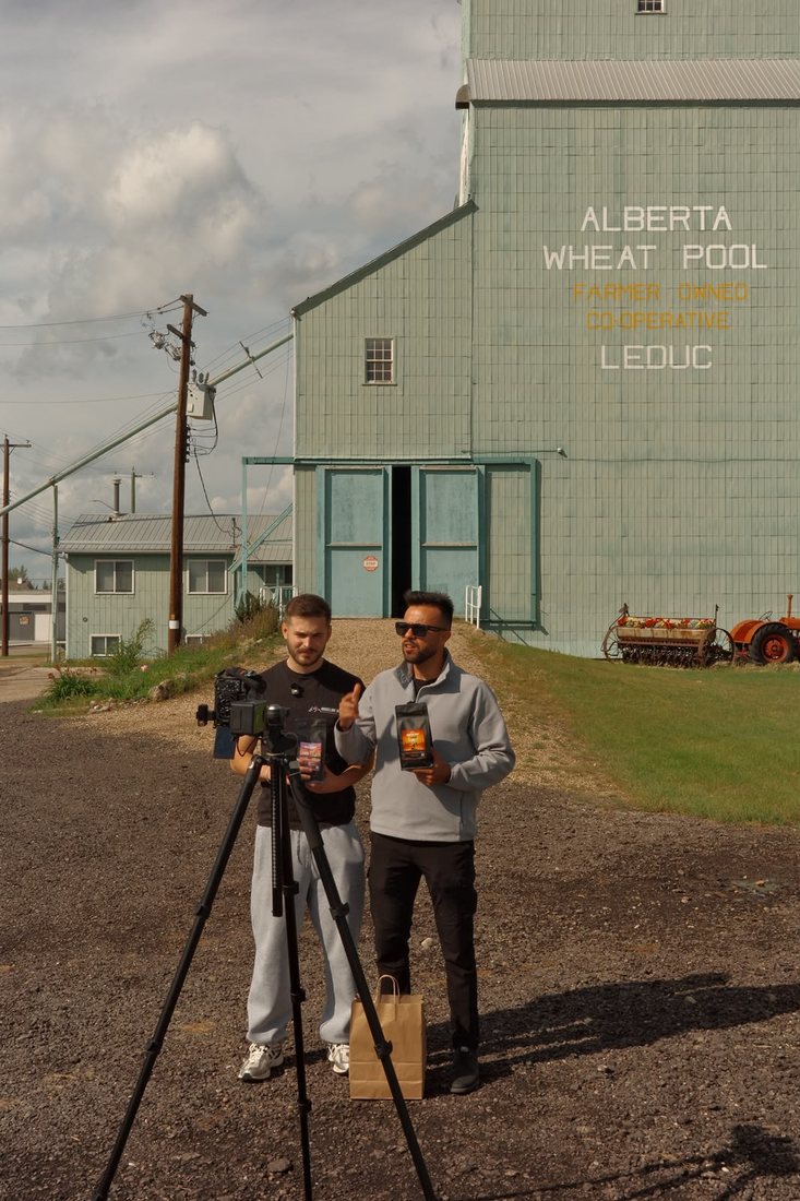Filming at the Alberta Wheat Pool in Leduc